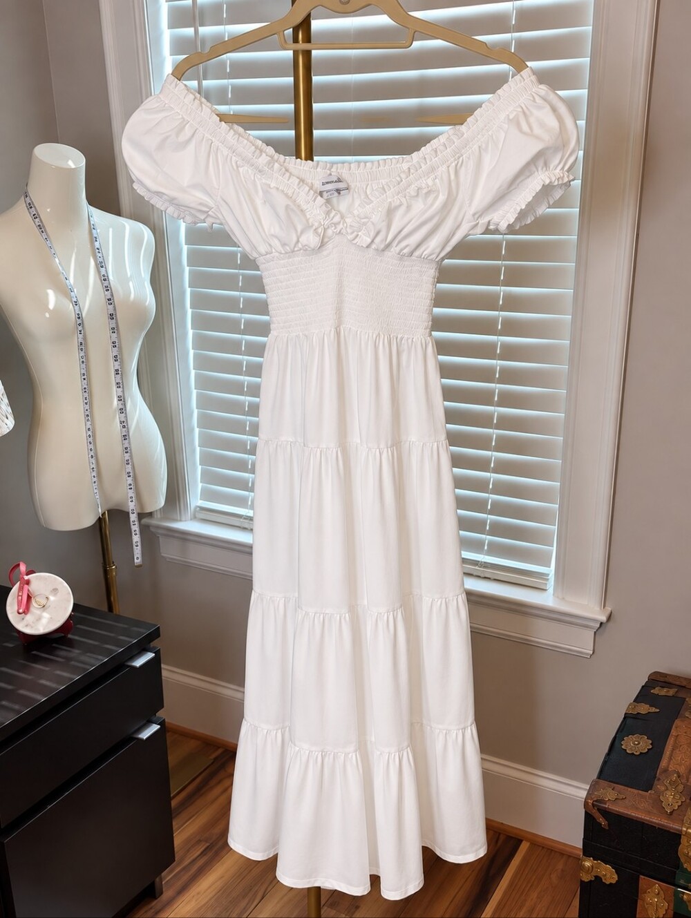 WeWoreWhat White Off-the-Shoulder Tiered Maxi Dress